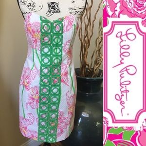 🌴Lilly Pulitzer Angela Clover Cup Strapless Dress